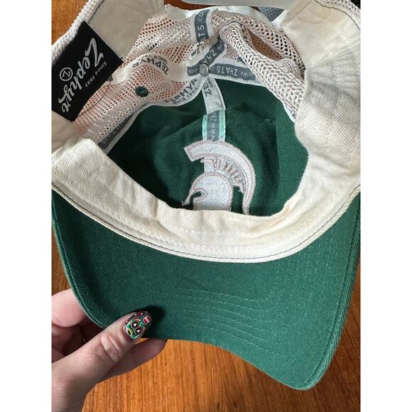 Michigan State Spartans Hat Snap Back Green White Logo Sports Fan Dad Cap Zephyr - Picture 4 of 4